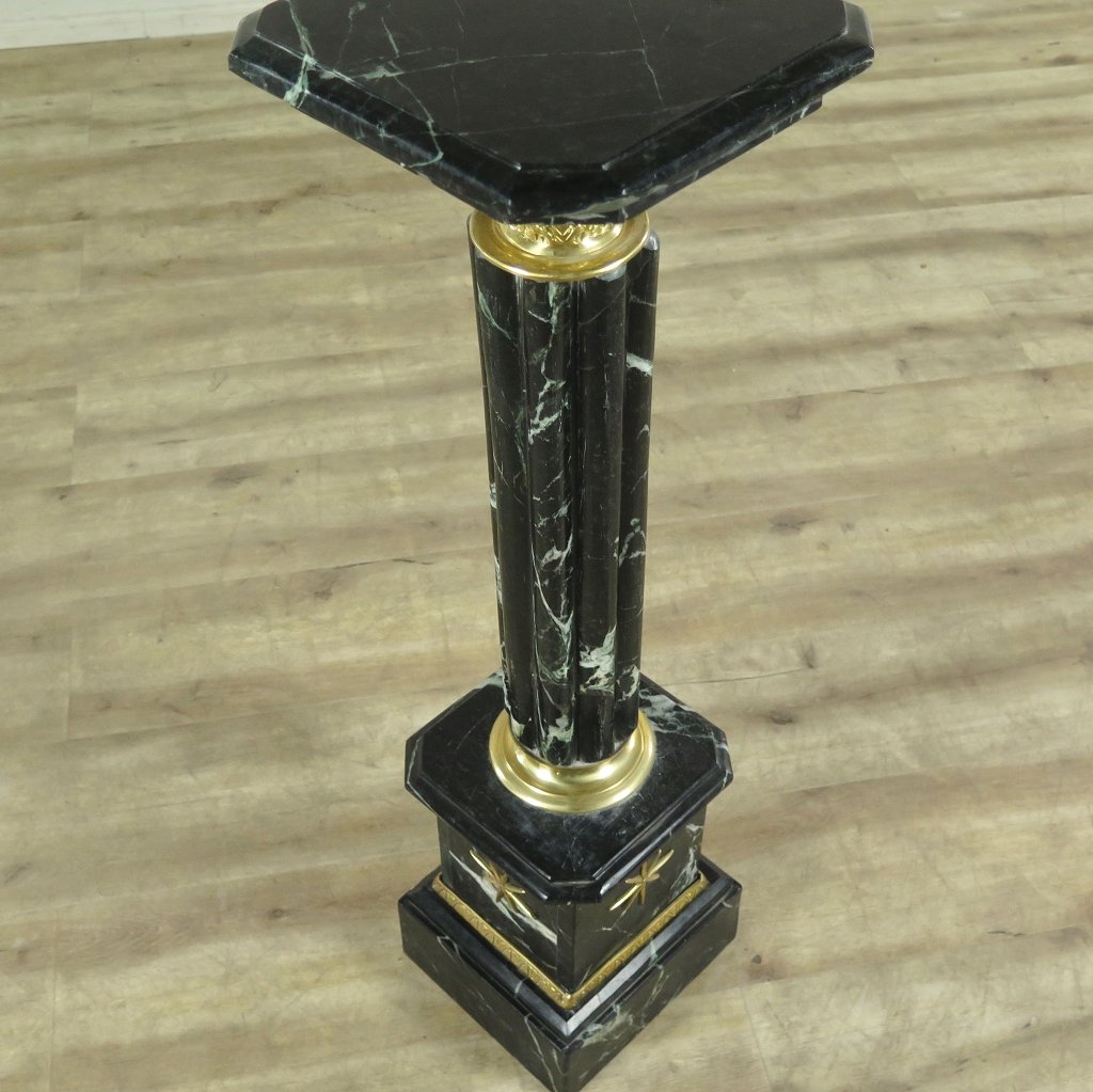 Säule Pfeiler Marmor Schwarz 1,03 m