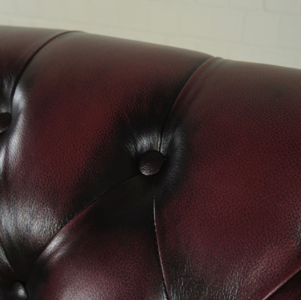 Chesterfield Sessel Leder Rotbraun