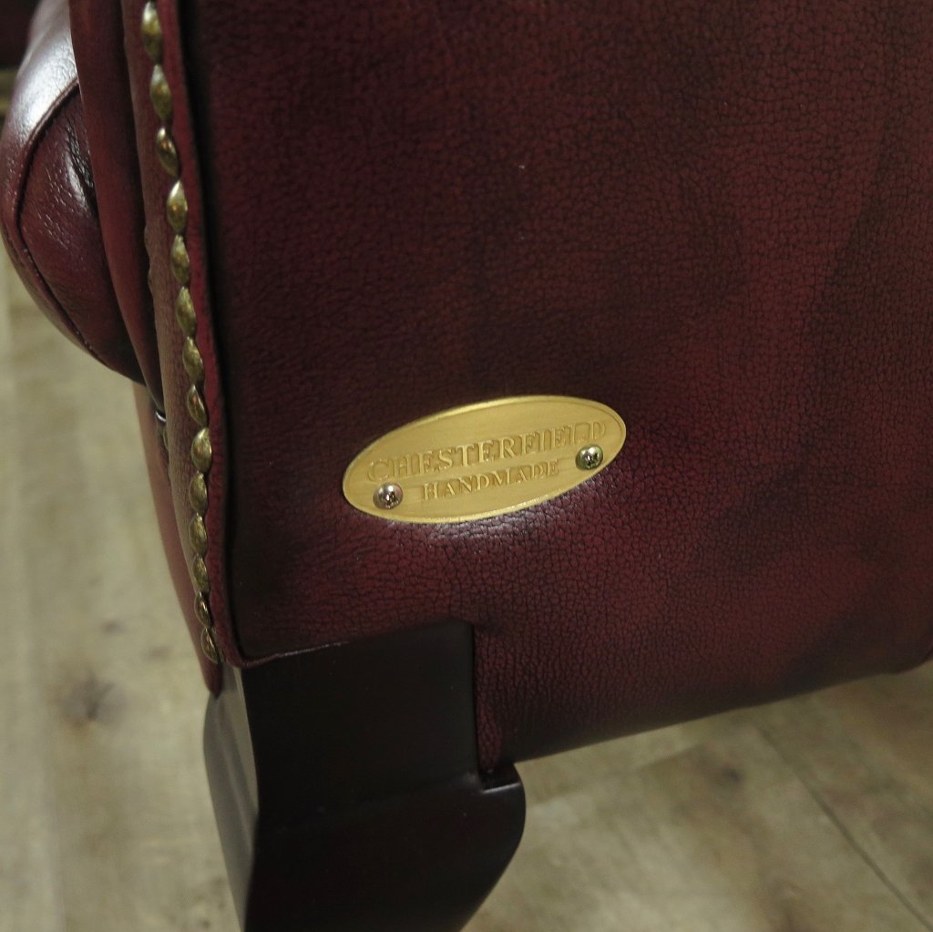 Chesterfield Sessel Leder Rotbraun