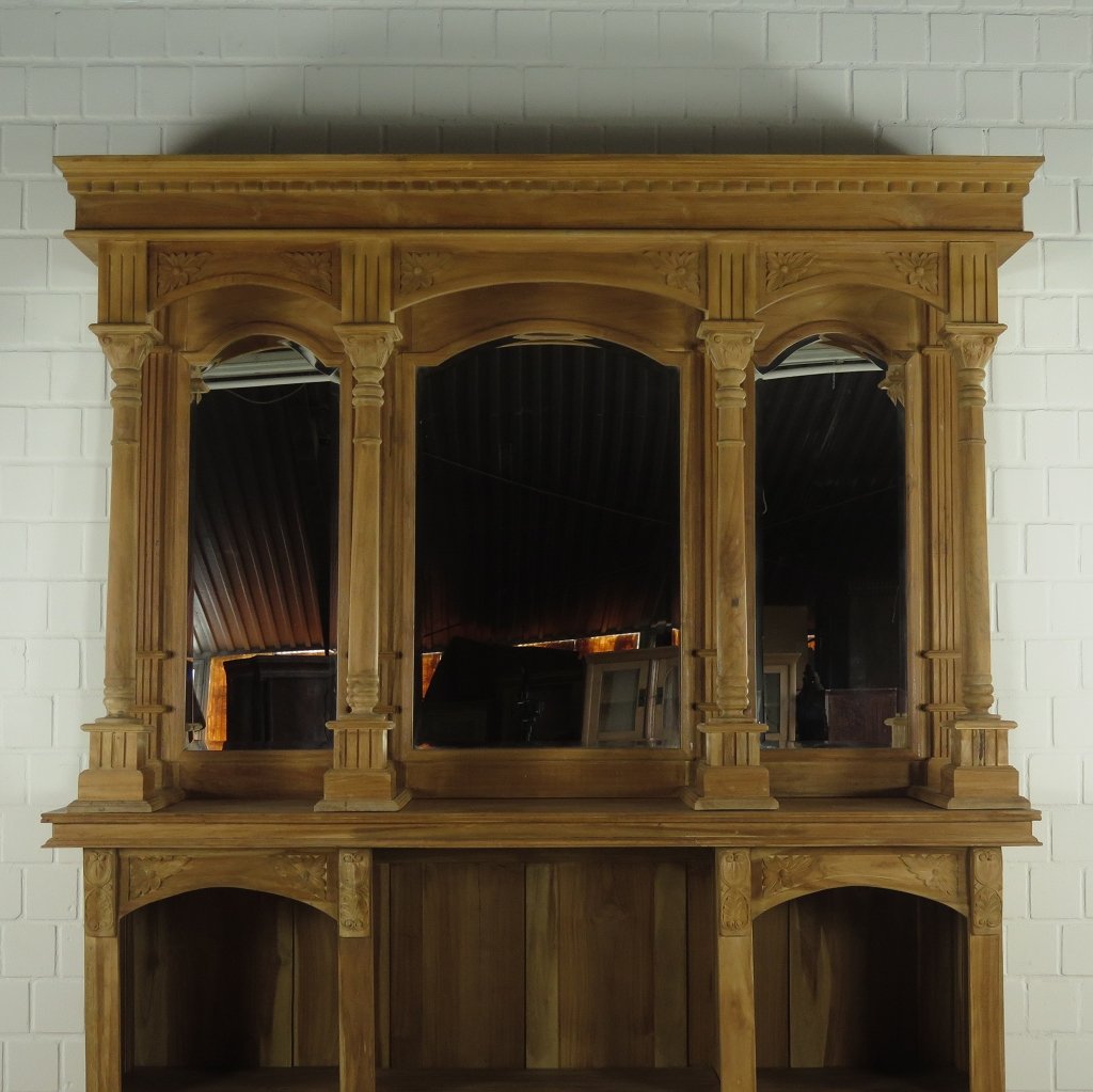 16862a Englische Bar Rückwandbuffet Teakholz 2,00 m