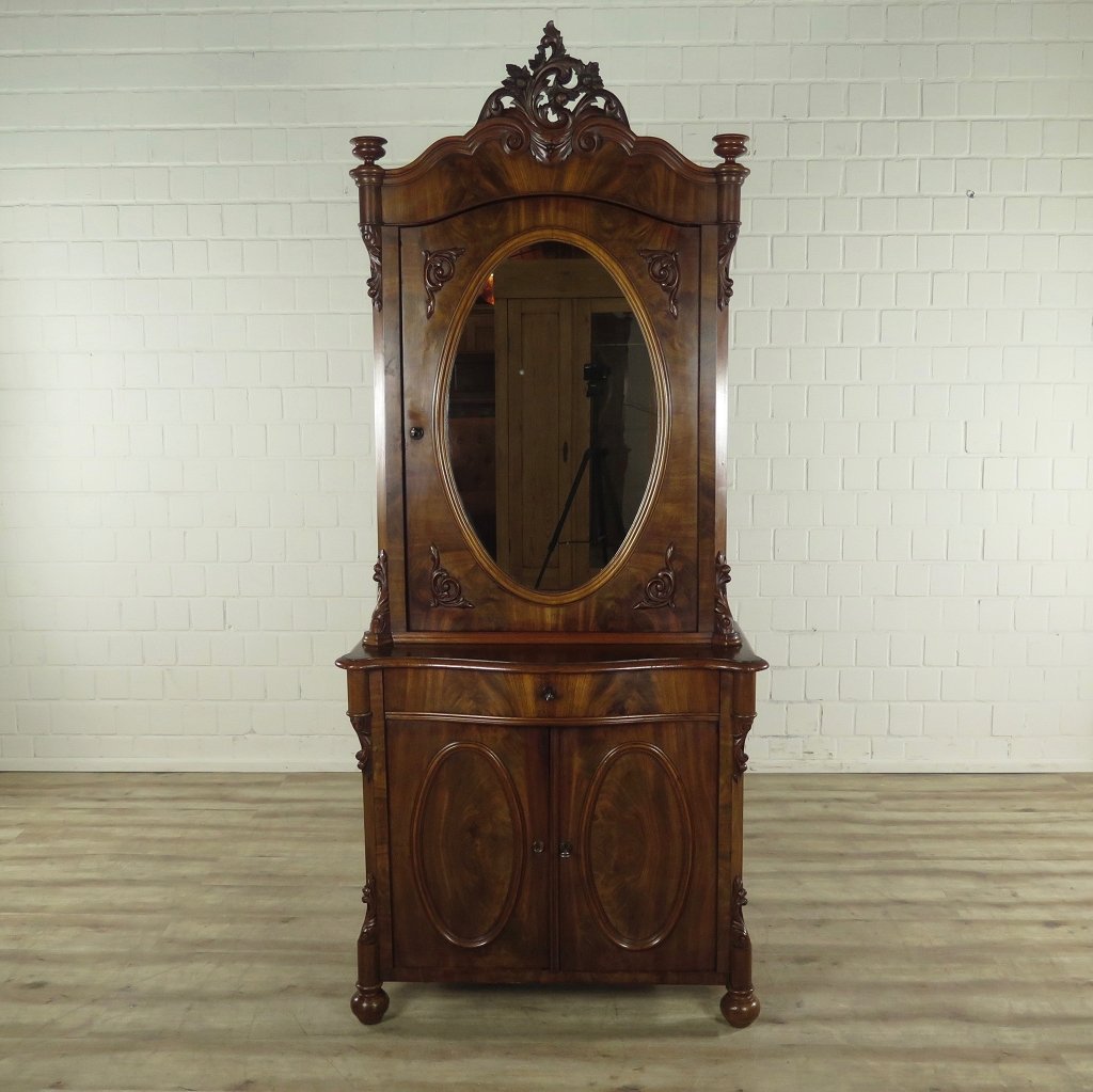 Vitrine Bücherschrank Biedermeier 1850 Mahagoni