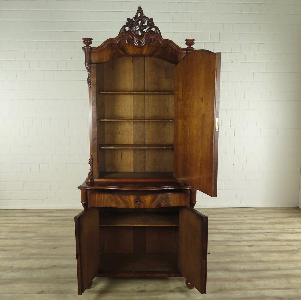 Vitrine Bücherschrank Biedermeier 1850 Mahagoni