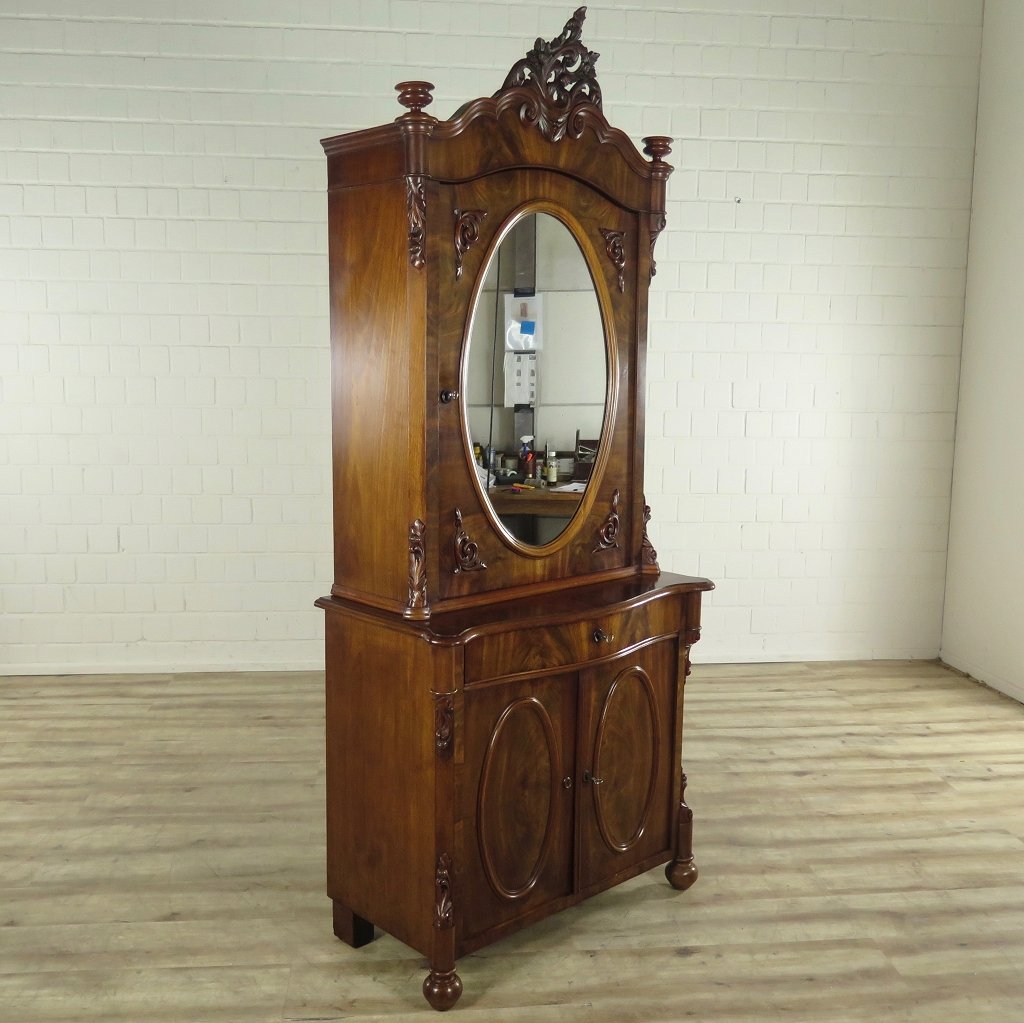 Vitrine Bücherschrank Biedermeier 1850 Mahagoni