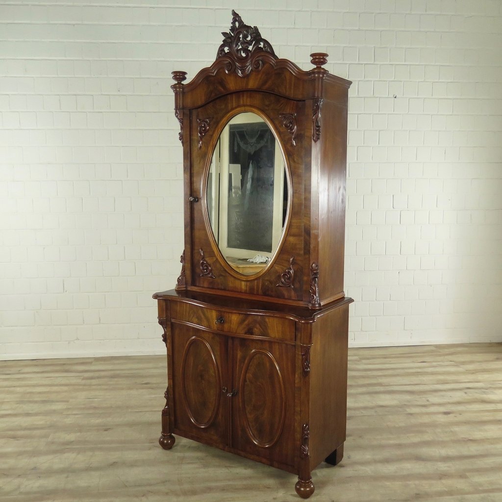 Vitrine Bücherschrank Biedermeier 1850 Mahagoni