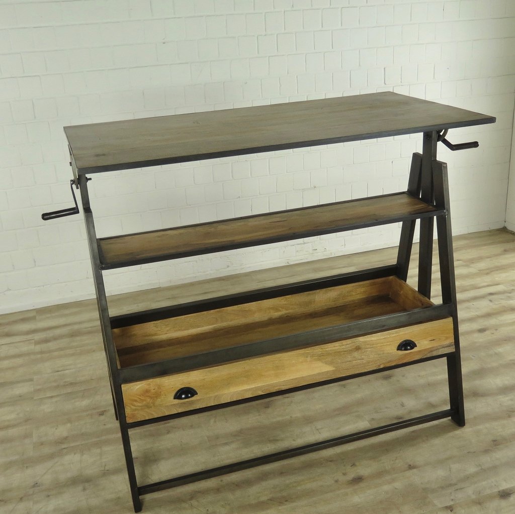 Zeichentisch Schreibtisch Teakholz 1,73 m