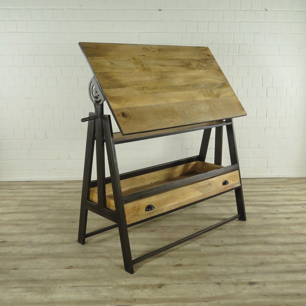 Zeichentisch Schreibtisch Teakholz 1,73 m