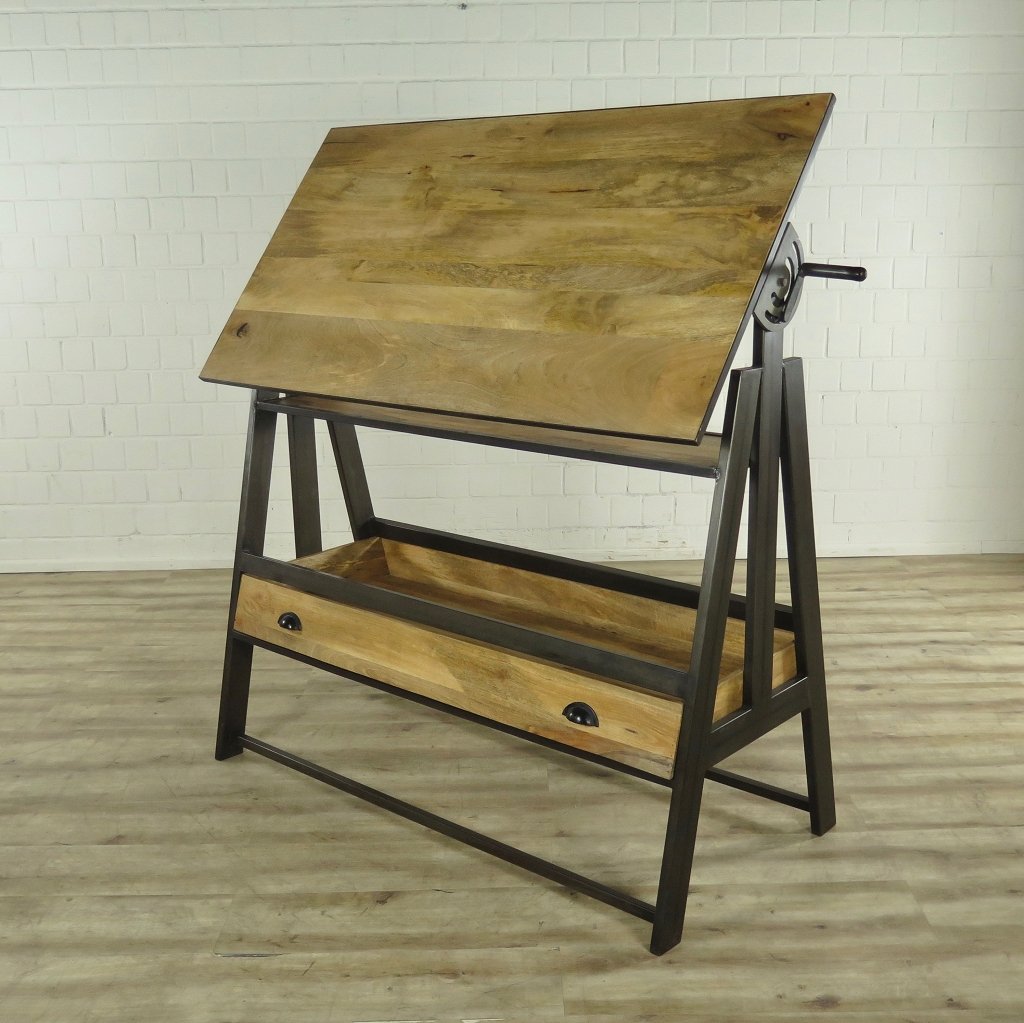 Zeichentisch Schreibtisch Teakholz 1,73 m