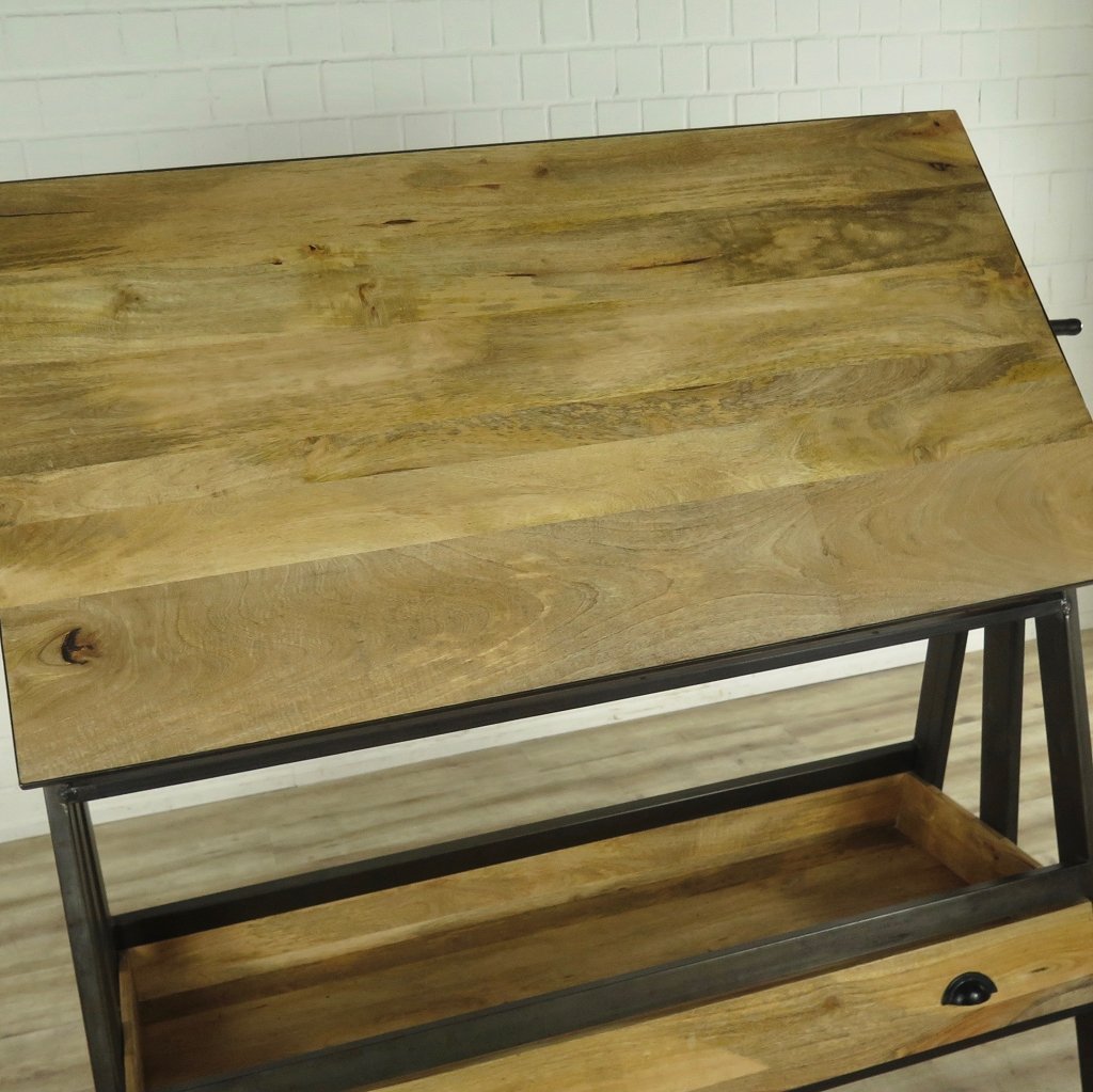 Zeichentisch Schreibtisch Teakholz 1,73 m
