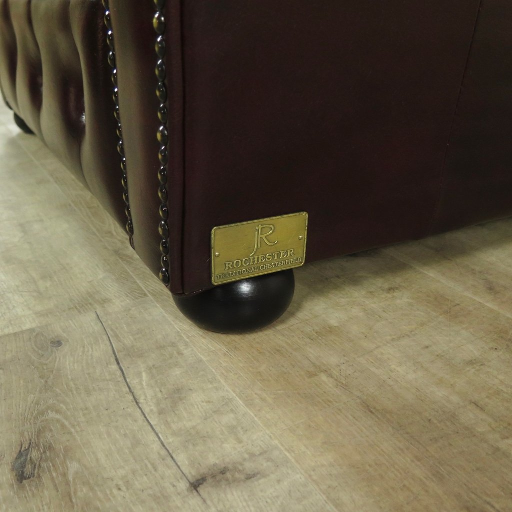 Chesterfield Sessel Leder Rot-Braun 1,05 m
