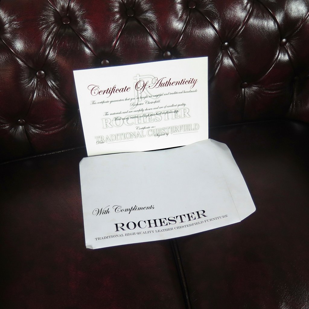 Chesterfield Couch Sofa Leder Rot-Braun 1,50 m