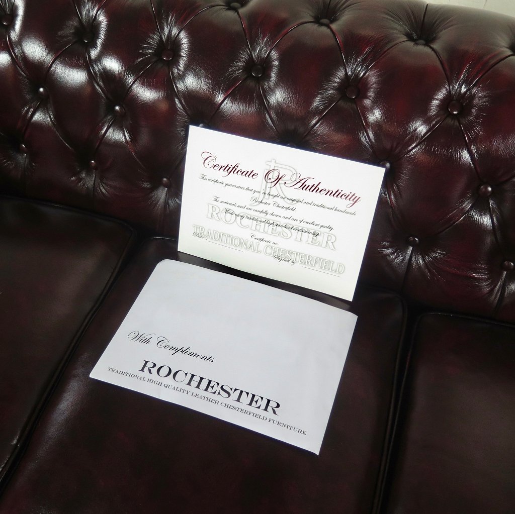 Chesterfield Couch Sofa Leder Rot-Braun 2,00 m