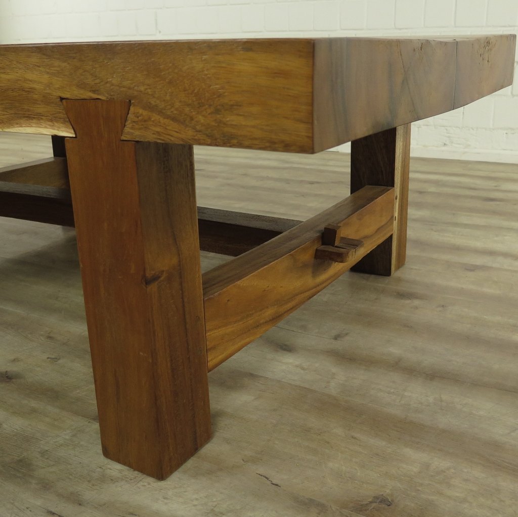 Couchtisch Teakholz Baumstamm 1,40 m x 0,88 m