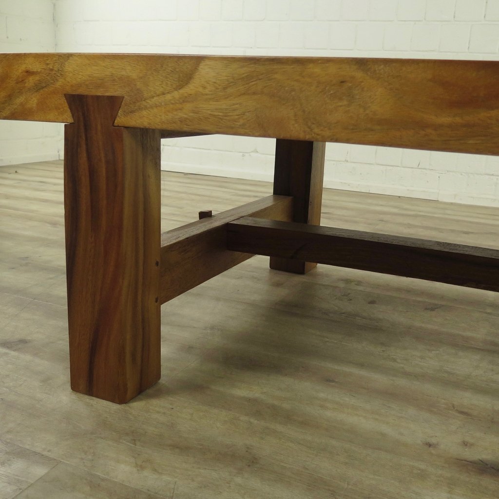 Couchtisch Teakholz Baumstamm 1,40 m x 0,88 m