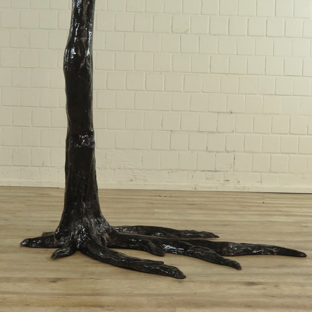 Skulptur Dekoration Schnee-Eule Bronze 1,90 m