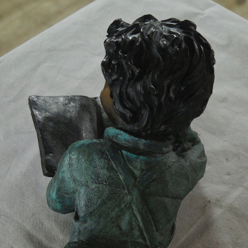 Skulptur Dekoration Kind mit Buch Bronze 0,21 m