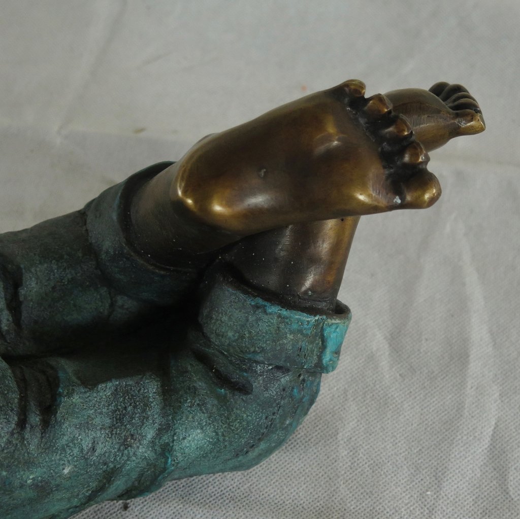 Skulptur Dekoration Kind mit Buch Bronze 0,21 m