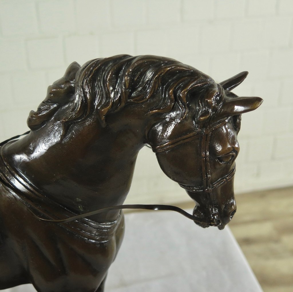 Skulptur Dekoration Pferd Bronze 0,48 m