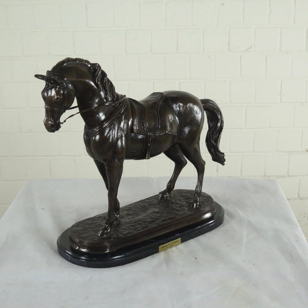 Skulptur Dekoration Pferd Bronze 0,48 m
