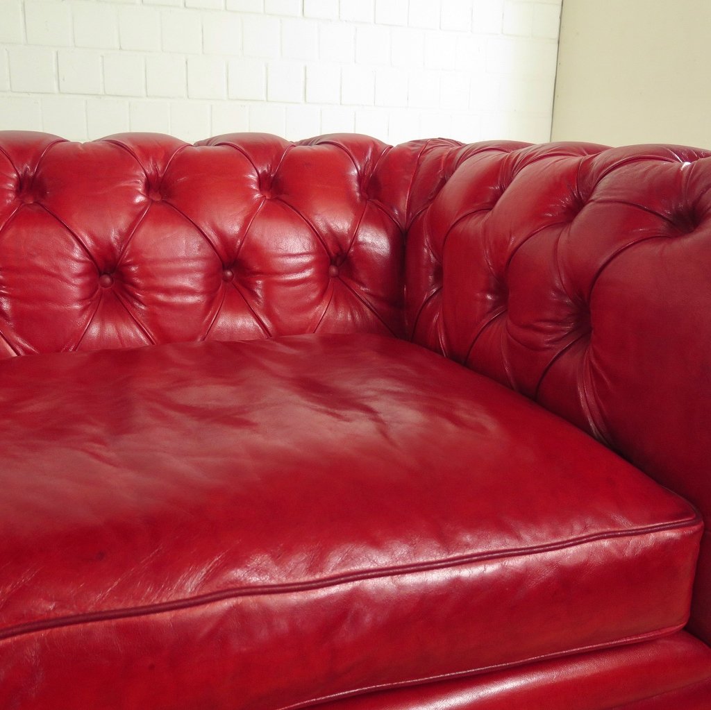 Chesterfield Sofa Couch Leder Rot 2,80 m