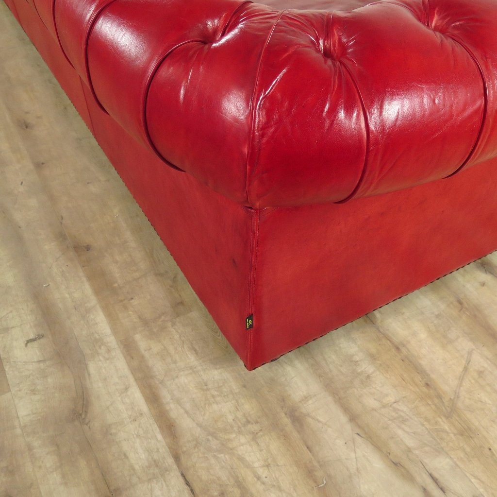 Chesterfield Sofa Couch Leder Rot 2,80 m