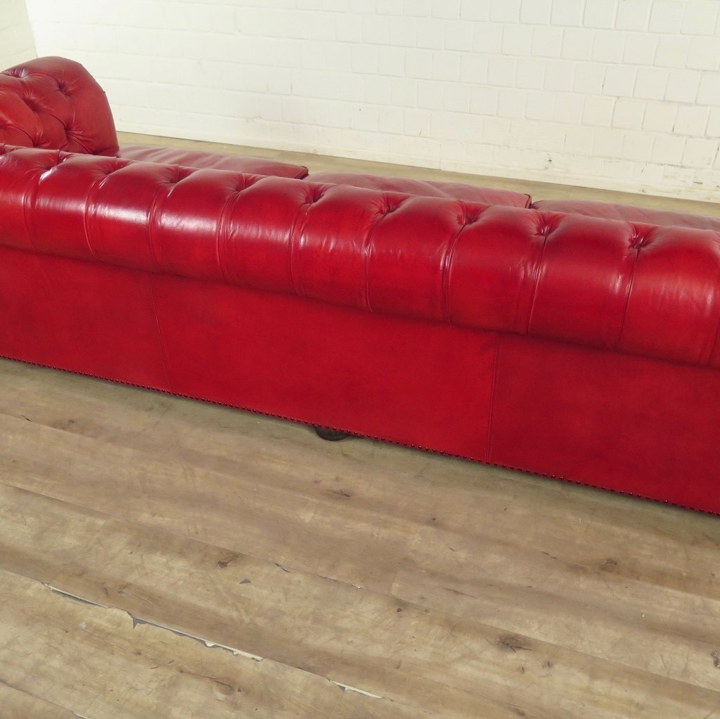 Chesterfield Sofa Couch Leder Rot 2,80 m