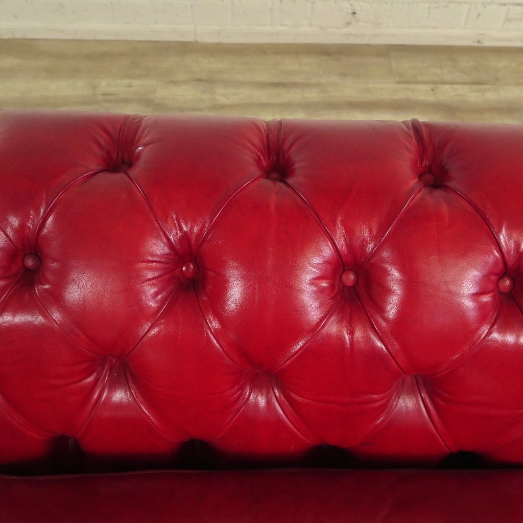 Chesterfield Sofa Couch Leder Rot 2,80 m