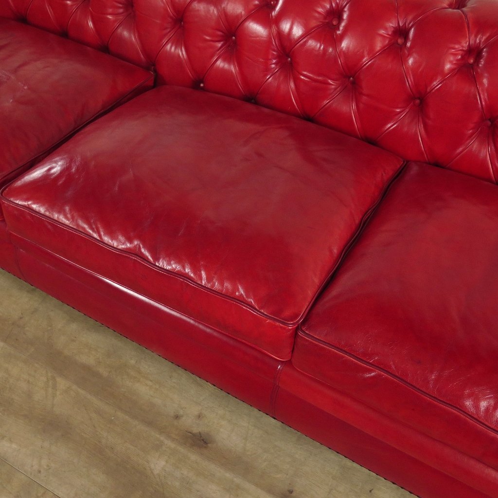 Chesterfield Sofa Couch Leder Rot 2,80 m