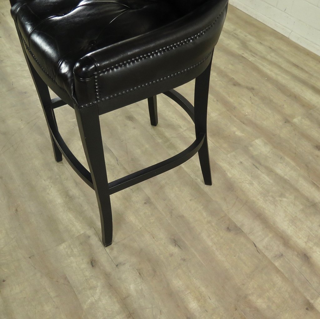 Chesterfield Barhocker Barsessel Leder Schwarz