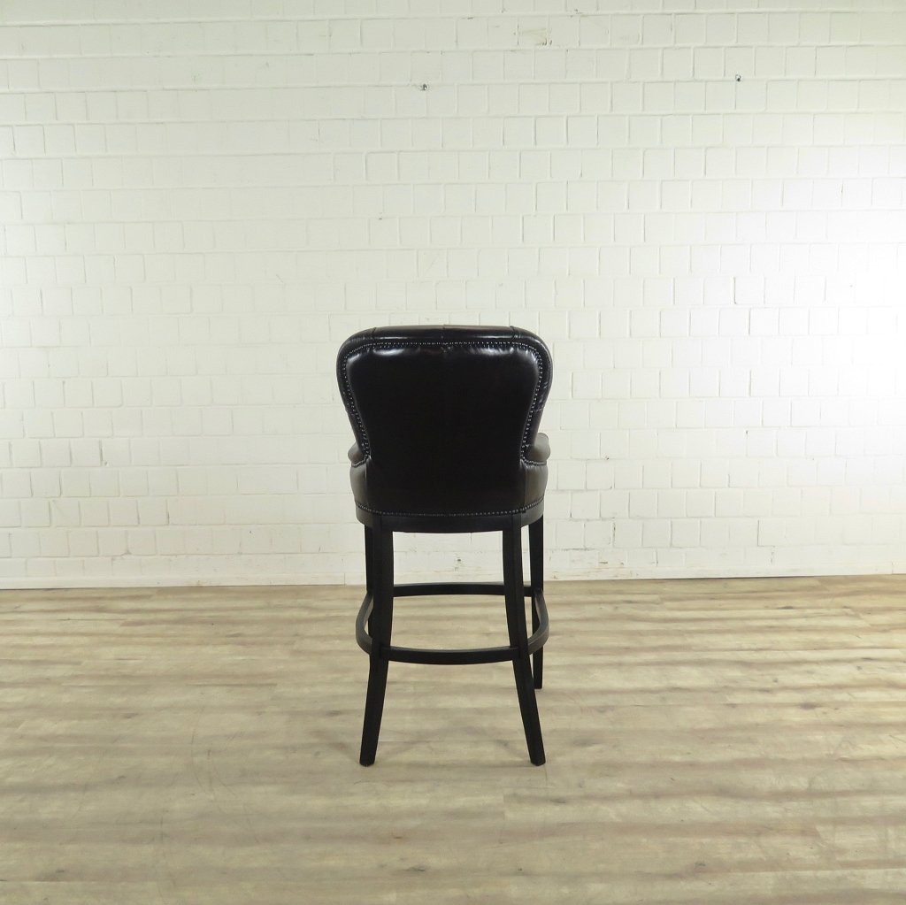 Chesterfield Barhocker Barsessel Leder Schwarz