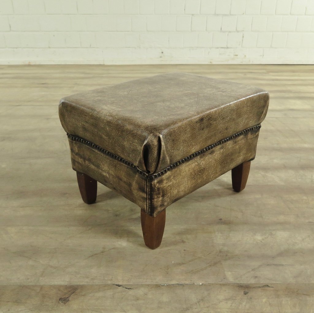 Hocker Fußhocker Crack-Leder 0,50 m