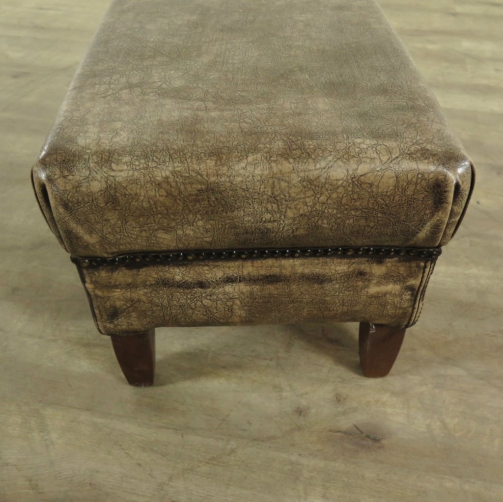 Hocker Fußhocker Crack-Leder 0,50 m