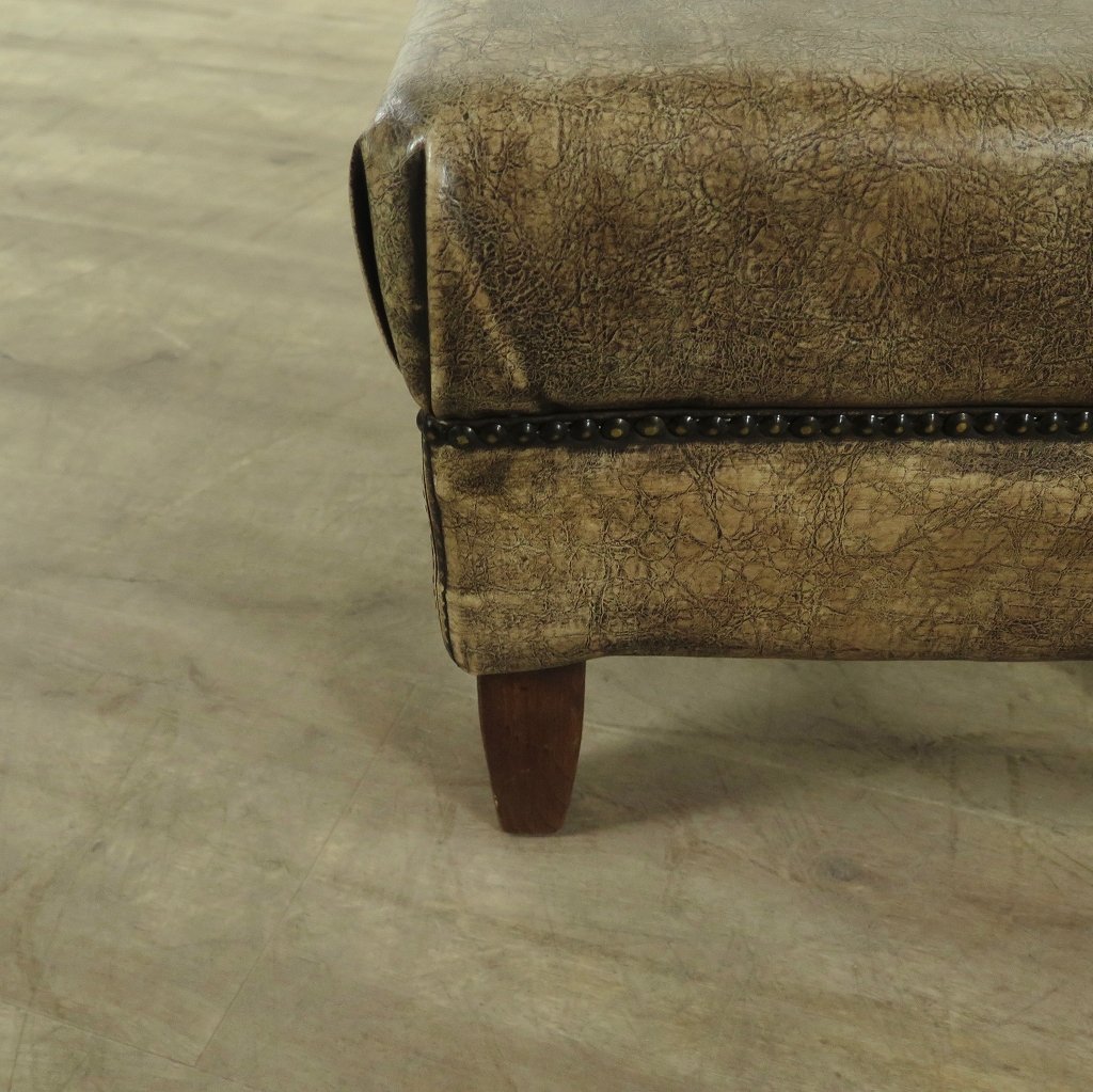 Hocker Fußhocker Crack-Leder 0,50 m