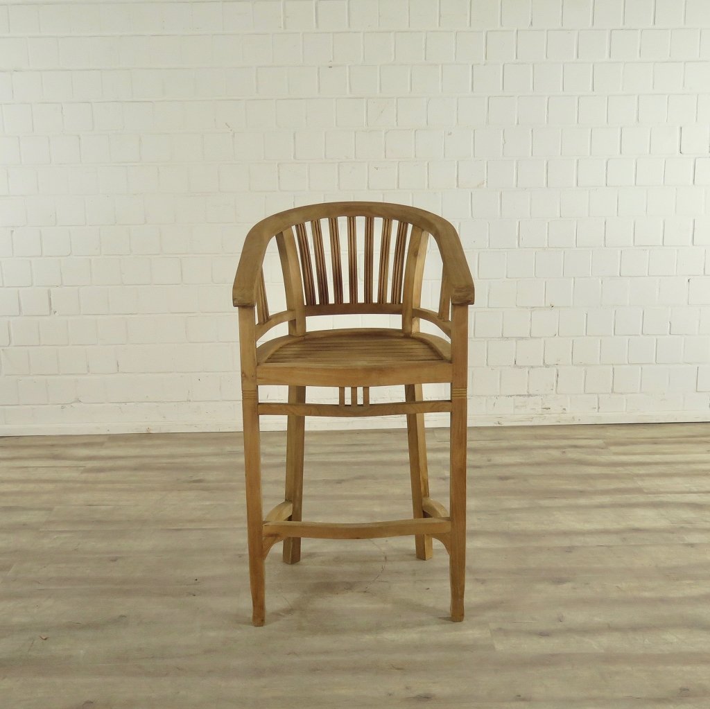 Barhocker mit Armlehne Teakholz