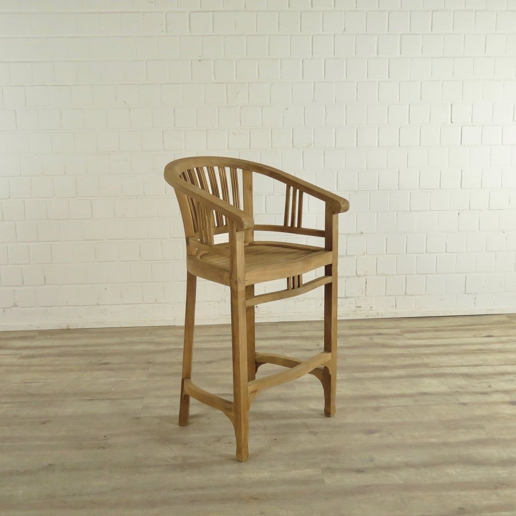 Barhocker mit Armlehne Teakholz