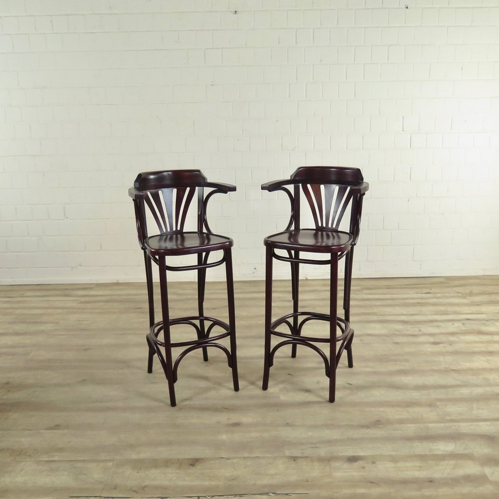 Barhocker mit Rückenlehne Mahagoni