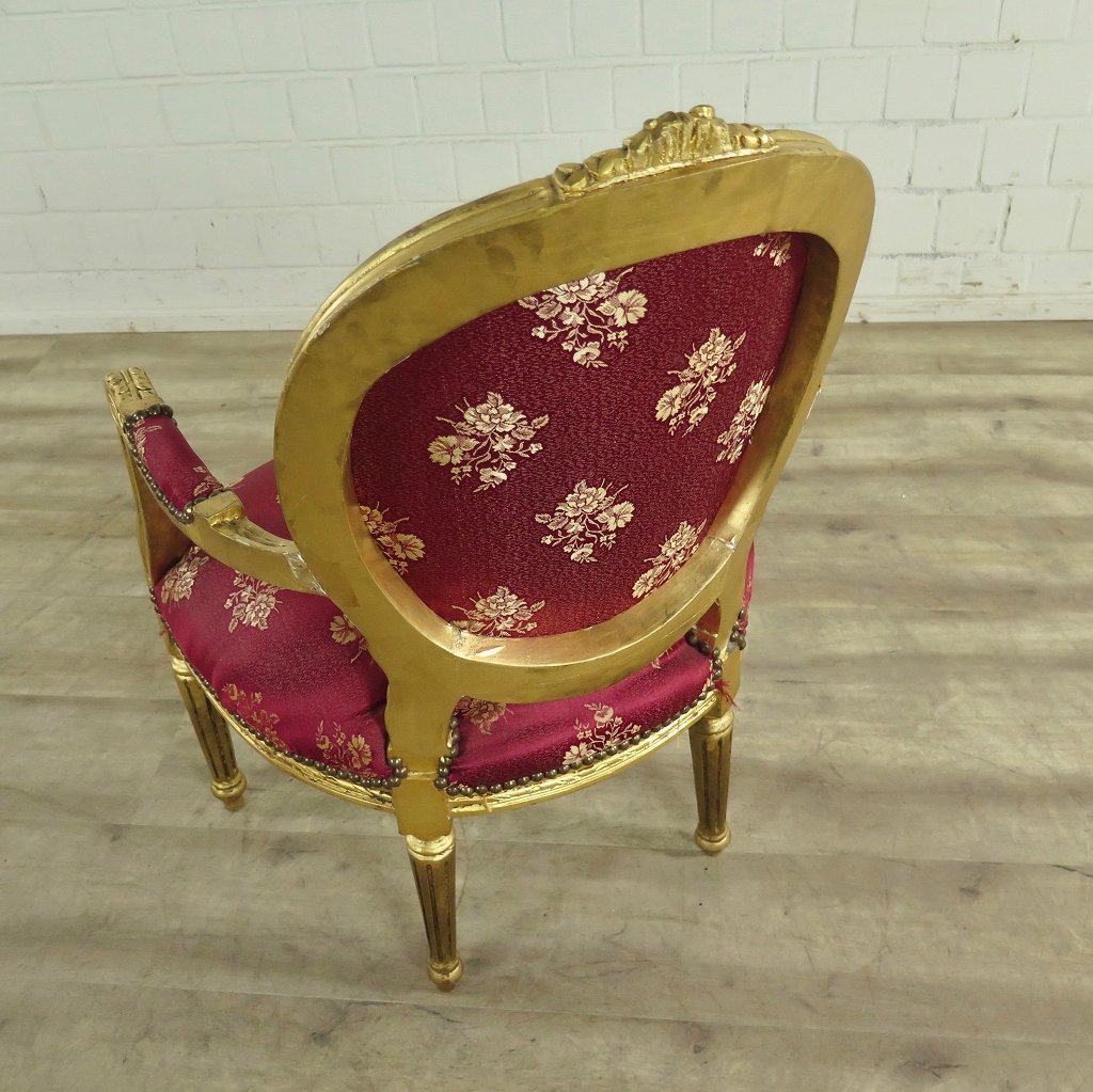 Barockstuhl Rot-Gold