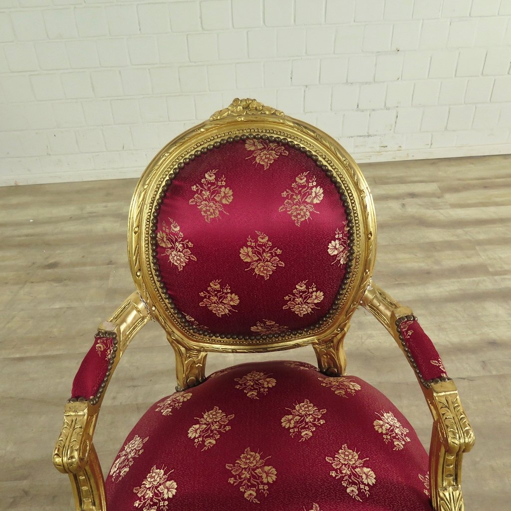 Barockstuhl Rot-Gold