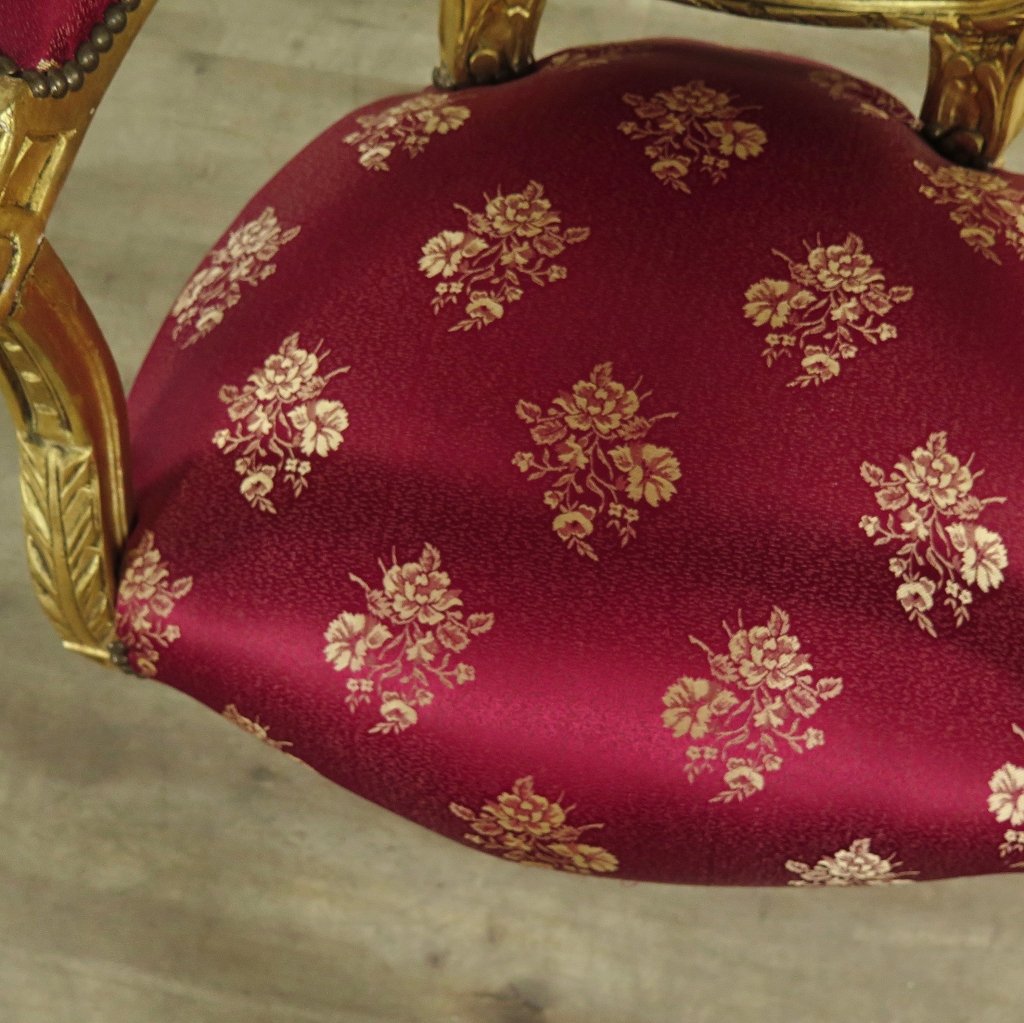 Barockstuhl Rot-Gold