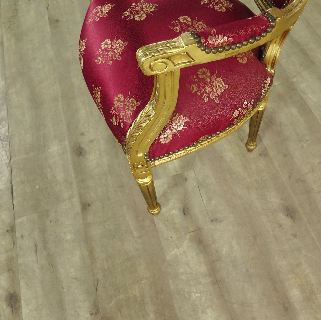 Barockstuhl Rot-Gold