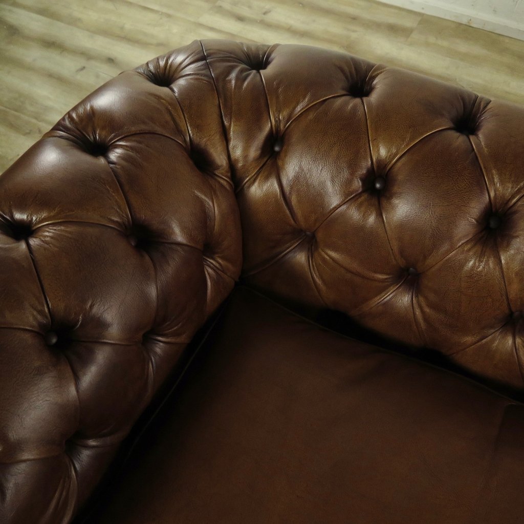 Chesterfield Sofa Couch Leder Braun 2.40 m
