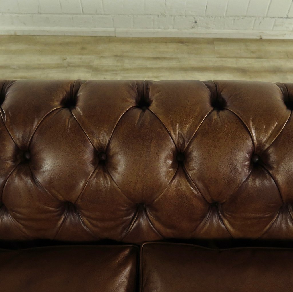 Chesterfield Sofa Couch Leder Braun 2.40 m