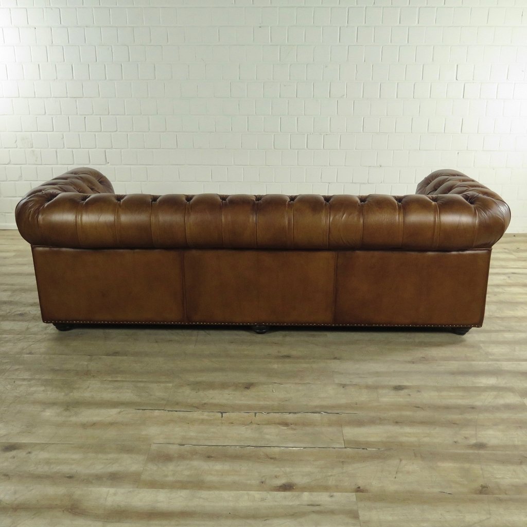 Chesterfield Sofa Couch Leder Braun 2.40 m