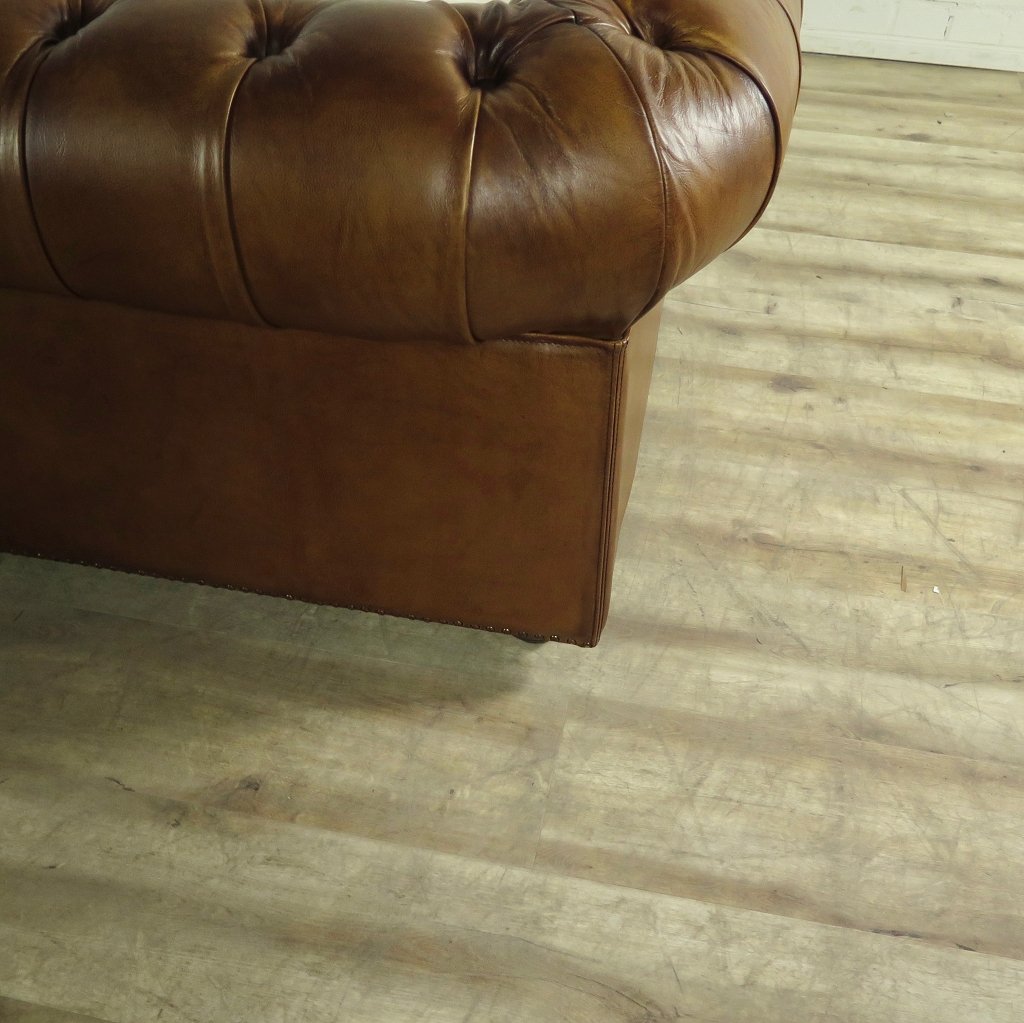 Chesterfield Sofa Couch Leder Braun 2.40 m