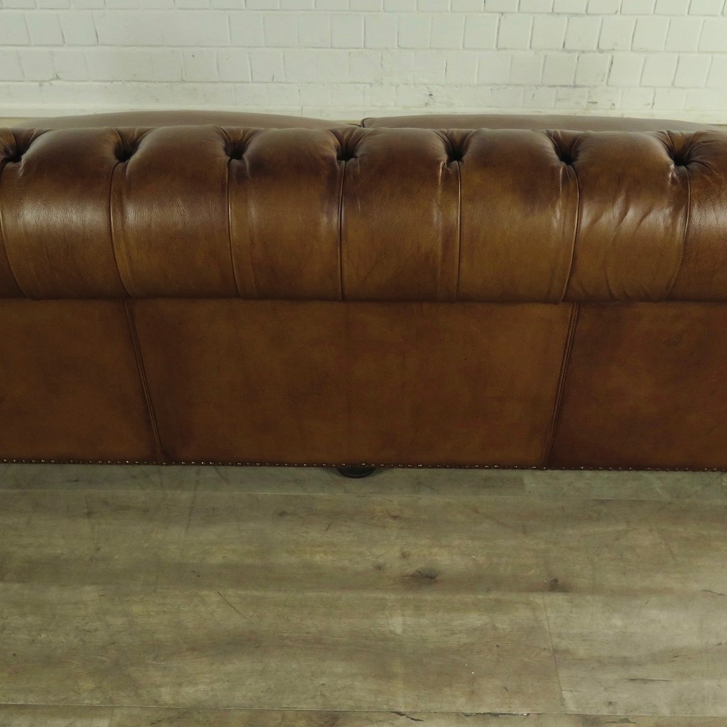 Chesterfield Sofa Couch Leder Braun 2.40 m