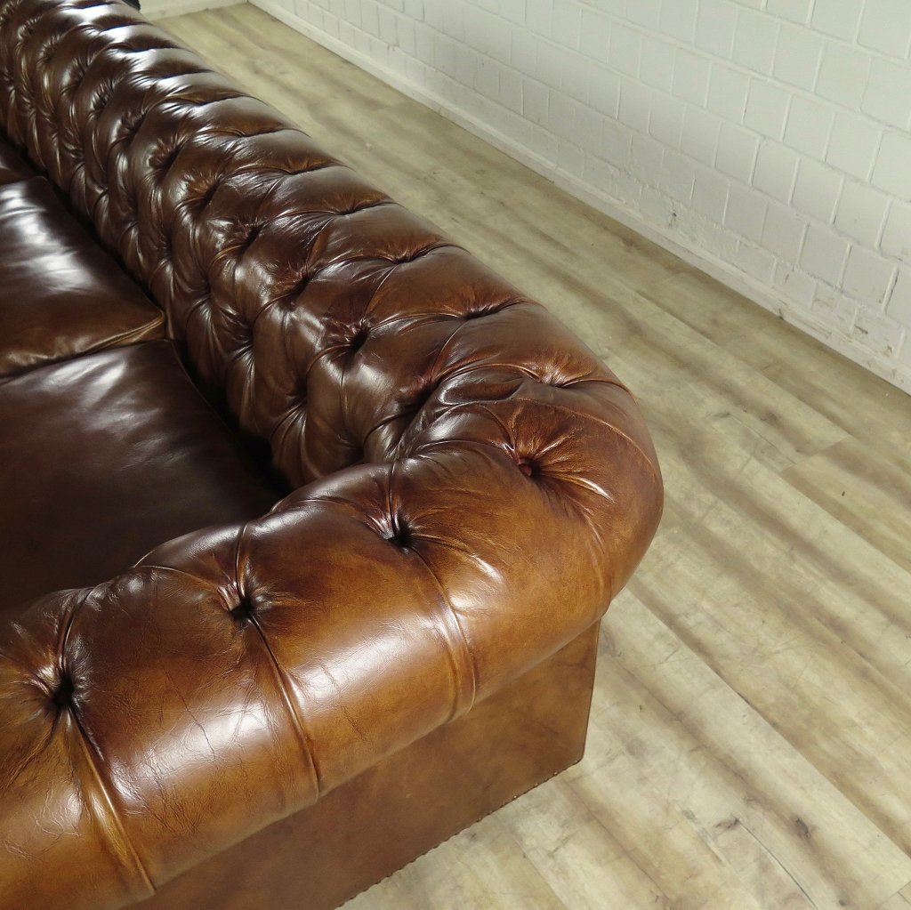 Chesterfield Sofa Couch Leder Braun 2.78 m