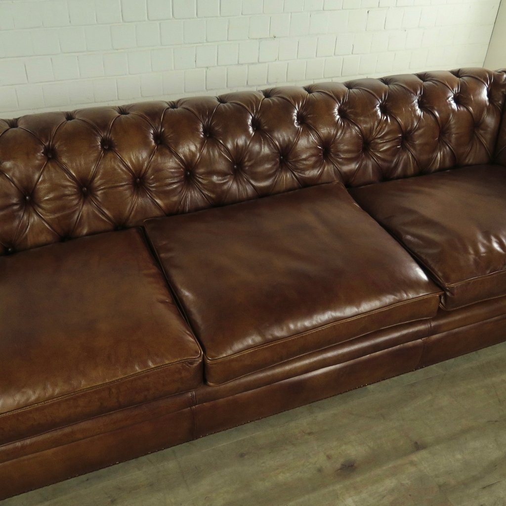 Chesterfield Sofa Couch Leder Braun 2.78 m