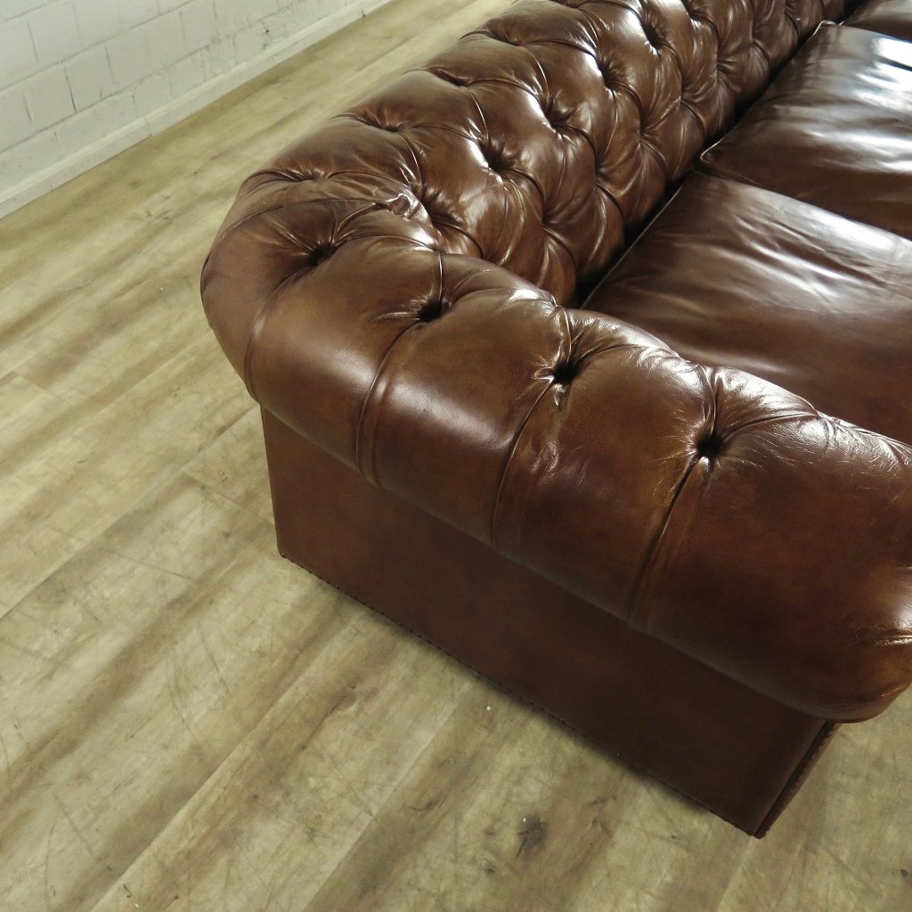 Chesterfield Sofa Couch Leder Braun 2.78 m