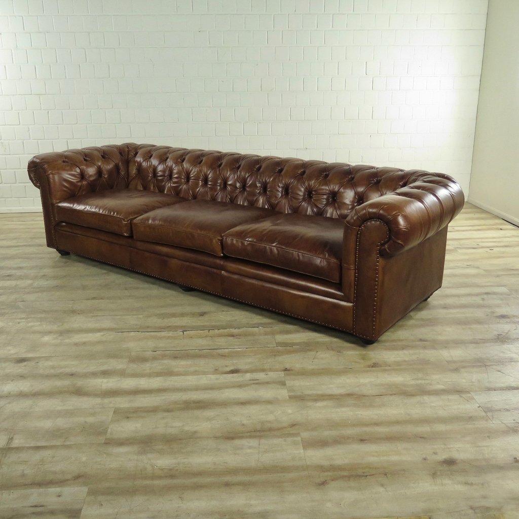 Chesterfield Sofa Couch Leder Braun 2.78 m