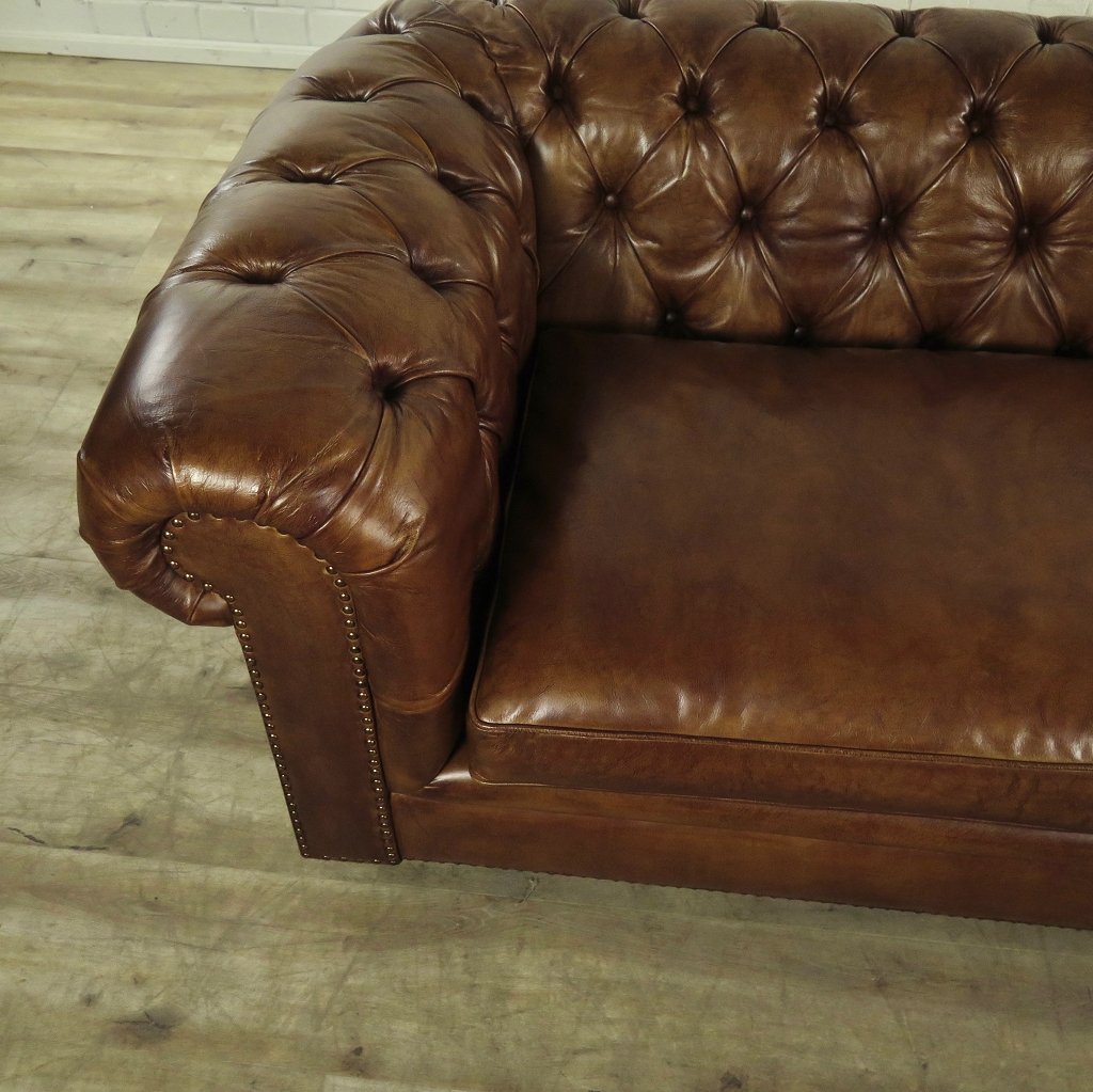 Chesterfield Sofa Couch Leder Braun 2.78 m