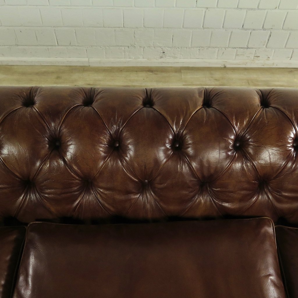 Chesterfield Sofa Couch Leder Braun 2.78 m